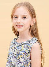 Load image into Gallery viewer, maoo garden Girls Floral Cotton Summer Sundress Long Sleeveless Pleated Holiday Party Ruffle Neck Dress 116 Blue 3-4Y
