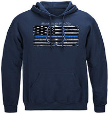 Load image into Gallery viewer, Law Enforcement Hooded Sweat Shirt Blue Lives Matter Navy
