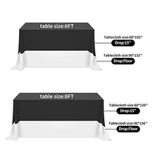 Load image into Gallery viewer, Rectangle Tablecloth 90x132 inch Washable Polyester Fabric Table Cloth for Wedding Party Dining Banquet Decoration（90x132, Teal）
