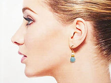 Load image into Gallery viewer, Aquamarine and Freshwater Pearl Gold-Filled Earrings
