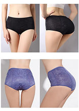 Load image into Gallery viewer, YOYI FASHION Women Menstrual Period Briefs Jacquard Easy Clean Panties Multi Pack US Size M/6 Black Blue Purple
