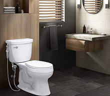Load image into Gallery viewer, RinseWorks- All Brass Aquaus 360 Handheld Bidet Sprayer for Toilet - NSF Plumbing Code Certified for Legal Installation - Ergonomic Dual Thumb Pressure Controls- 3”-11” Spray Reach - 5 Year Warranty
