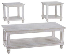 Load image into Gallery viewer, Signature Design by Ashley - Cloudhurst Contemporary 3-Piece Table Set - Includes Cocktail Table &amp; Two End Tables, White Wash Wood
