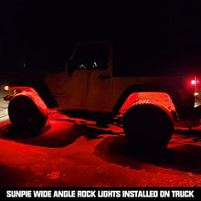 Load image into Gallery viewer, SUNPIE Upgraded 210 Degrees Wide Angle RGBW LED Rock Lights 4 Pod Lights with Phone App/Remote Control &amp; Timing &amp; Music Mode &amp; Flashing &amp; Automatic Control Neon Lights Under Off Road Truck SUV ATV
