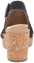 Load image into Gallery viewer, Clarks Women's Giselle Bay Wedge Sandal, Navy Suede, 8
