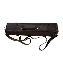 Load image into Gallery viewer, chef knife bag |Travel-Friendly Chef Knife Wrap Bag | Genuine Leather Knife Roll | Storage Bag Handles Carry Case Kitchen | travel bag knives holder | for professional Chefs | KB005 (Dark Brown)

