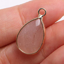 Load image into Gallery viewer, 8 pcs Natural Stone Pendant,Water Drop Shape Natural Pink Aventurine Necklace Pendant for DIY Jewelry Making Necklace Bracelet
