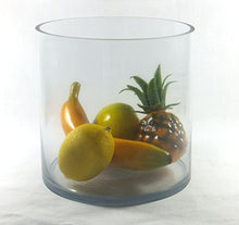 Load image into Gallery viewer, 8-Inch Round Large Glass Vase - 8" Clear Cylinder Oversize Centerpiece - 8x8 Candleholder
