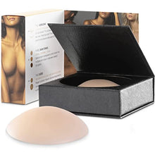 Load image into Gallery viewer, NIPPIES Nipple Cover - Matches Breast Skin Tone - Sticky Adhesive Silicone Nipple Pasties - Reusable Pasty Nipple Covers for Women with Travel Box Crème
