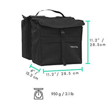 Load image into Gallery viewer, Vincita Top Load Double Pannier Water Resistant Cycling Side Bags - with Rain Cover, Large, Carrying Handle, Reflective Spots - Bike Rack Carrier Saddle Bag - Bicycle Accessories (Stripe Pattern)
