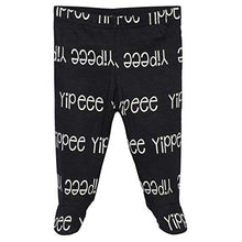 Load image into Gallery viewer, Grow by Gerber Baby Boy's Organic 3-Piece Onesies Bodysuit, Footed Pant, and Cap Set Pants, Grey/Black/White, Newborn
