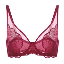 Load image into Gallery viewer, HSIA Women's Minimizer Bra Unlined Underwire Full Figure Lace Bra Plus Size Full Coverage Unpadded Bra 34C-44DDD Burgundy
