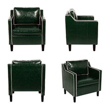 Load image into Gallery viewer, Mid Century Modern 3 Piece Sectional Sofa Set Couches for Living Room Faux Leather Armrest Office Couch Set Loveseat for Small Spaces, Home Furniture Green (Loveseat + 2 Single (3pcs), Green &amp; White)
