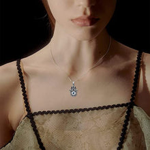 Load image into Gallery viewer, Hamsa Evil Eye Necklace 925 Sterling Silver Hand of Fatima Crystal Necklace Evil Eye Vintage Pendant Jewelry for Women Man
