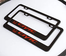 Load image into Gallery viewer, 2 Pack Car License Plate Frame for Honda Civic, Stainless Steel Auto Plate Frames Frames to Protect Plates,with Screw Caps Cover Set Suit，Applicable to US Standard car License Frame
