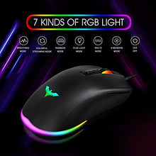 Load image into Gallery viewer, havit Wired Gaming Keyboard Mouse Combo LED Rainbow Backlit Gaming Keyboard RGB Gaming Mouse Ergonomic Wrist Rest 104 Keys Keyboard Mouse 4800 DPI for Windows &amp; Mac PC Gamers (Black)
