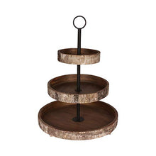 Load image into Gallery viewer, Kate and Laurel DesignOvation White Birch Wood Rustic Decorative 3 Tiered Tray
