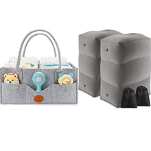 Load image into Gallery viewer, Inflatable Travel Foot Rest Pillow (2 PAK ) + Portable Nursery Caddy Bin with Handle
