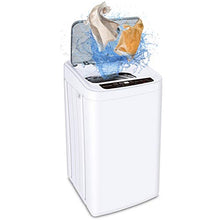 Load image into Gallery viewer, MOOSOO Full-Automatic Washing Machine 0.84 cu.ft/6.6 lbs Portable Compact 2 in 1 Laundry Washer with Drain Pump,8 Programs 3 Water Level,24h Smart Delay Washing with LED Display

