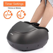 Load image into Gallery viewer, RENPHO Foot Massager Machine with Heat and Remote, Shiatsu Deep Kneading, Multi-Level Settings, Delivers Relief for Tired Muscles and Plantar Fasciitis, Fits feet up to Men Size 12
