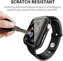 Load image into Gallery viewer, Smiling Case Compatible with Apple Watch Series 6/SE/Series 5/Series 4 44mm with Built in Tempered Glass Screen Protector,Overall Protective Hard PC Case Ultra-Thin Cover- Black
