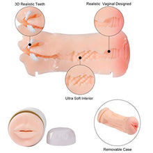 Load image into Gallery viewer, Double-Ended 3D Delûxe P'ôçkêt P'ûššy for Pleasure Male Mâštùrbätɔr Cup for Men Tight Hands Free Games Flešh LîghtŠex Tõy Pënispumps Easy to Use and Carry,Easy to Clean(White)
