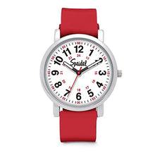 Load image into Gallery viewer, Speidel Original Scrub Watch™ Medical Professionals Students Men Women Easy Read Dial Military Time Red Second Hand Silicone Band Water Resistant-RED
