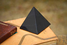 Load image into Gallery viewer, NOVICA Black Onyx Natural Gemstone Energy Channeling Pyramid, Black Night of Peace'
