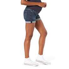 Load image into Gallery viewer, Signature by Levi Strauss &amp; Co. Gold Label Women's Maternity Mid-Rise Shortie Shorts, Blue Laguna-Waterless, Large
