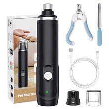Load image into Gallery viewer, BKVESHI Dog Nail Grinder,Pet Nail Trimmer Adjustable 2-Speed Quiet Pet Nail Grinder with Dog Nail File &amp; Nail Clipper 3 Sanding Ports Smoothing USB Rechargeable for Small Medium Large Dogs &amp; Cats
