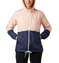 Load image into Gallery viewer, Columbia Women's Flash Forward Windbreaker, Water &amp; Stain Resistant, Peach Cloud/Nocturnal, Large
