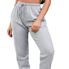 Load image into Gallery viewer, Sweatpants for Teen Girls,Women's High Waisted Sweatpants Joggers Fall Winter Workout Baggy Yoga Pants Cinch Bottom Trousers (Grey, S)
