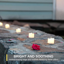 Load image into Gallery viewer, Homemory 48-Pack Battery Tea Lights Bulk, Long-Lasting Tea Lights Battery Operated, Flameless Flickering Romantic Wedding Candles for Wedding Proposal Anniversary Holiday Decor, Dia 1-2/5'', H 1-1/4''
