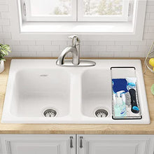 Load image into Gallery viewer, Sink Caddy Sponge Holder Kitchen Sink Organizer Sponge Caddy Farmhouse Sink Accessories Rag Detergent Brush Dishwashing Liquid Rack Expandable 14-3/4" to 20" Stainless Steel
