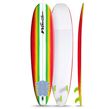 Load image into Gallery viewer, Wavestorm 8ft Surfboard // Foam Wax Free Soft Top Longboard for Adults and Kids of All Levels of Surfing, Multicolor
