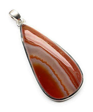 Load image into Gallery viewer, Natural Lake Superior Agate 925 Solid Sterling Silver Pendant 55mm
