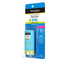 Load image into Gallery viewer, Neutrogena Wet Skin Kids Water Resistant Sunscreen Stick, Kids Sunscreen for Face and Body, Broad Spectrum SPF 70 UVA/UVB Sun Protection, Oil-Free &amp; Hypoallergenic, 0.47 oz
