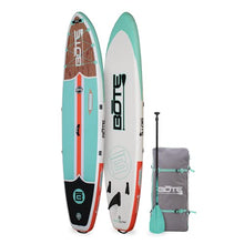 Load image into Gallery viewer, BOTE 11'6" Inflatable Stand Up Paddle Board, SUP with Paddle, Backpack Travel Bag, Pump, &amp; Fin, Breeze Aero (Classic Teak)
