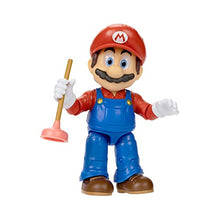 Load image into Gallery viewer, The Super Mario Bros. Movie - 5 Inch Action Figures Series 1 – Mario Figure with Plunger Accessory
