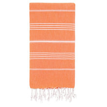Load image into Gallery viewer, Cacala Turkish Bath Large Luxury Beach Highly Absorbent Quick and Easy Dry Soft and Comfortable Shower Towels for Bathroom, Spa, Pool 100% Organic Cotton Pure Series, 37" x 70", Orange
