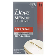 Load image into Gallery viewer, Dove Men+Care Body Soap and Face Bar More Moisturizing Than Bar Soap Deep Clean Effectively Washes Away Bacteria, Nourishes Your Skin 3.75 oz 6 Bars
