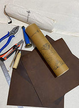 Load image into Gallery viewer, Genuine Leather Sheets for Leather Crafts - Full Grain Buffalo Leather Squares- Great for Jewelry, Leather Wallets, Arts &amp; Crafts – Includes 3 Sheets (12x12")+ Leather Cord (36")
