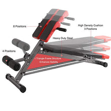 Load image into Gallery viewer, Finer Form UPGRADED Multi-Functional Bench for Full All-in-One Body Workout – Hyper Back Extension, Roman Chair, Adjustable Ab Sit up Bench, Decline Bench, Flat Bench
