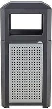 Load image into Gallery viewer, Safco Products Evos Outdoor/Indoor Trash Can with Perforated Galvanized Steel Panel, 15 Gallon, Black
