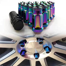 Load image into Gallery viewer, 20 PCS Universal Chrome M12x1.5 Extended Tuner Lug Nuts-Open End Cone Seat， Wheel Bolts Stud Forged Racing Lug Nuts Spline V48 Auto Acorn Rim Extend Lock Cover

