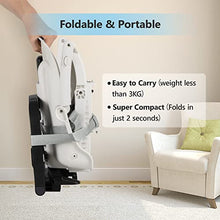 Load image into Gallery viewer, TILLYOU Foldable Baby Booster Seat with Removable Tray, Portable High Chair for Dining Table, Traveling, Adjustable 5-Position Height Baby Chair, Deep Blue
