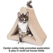 Load image into Gallery viewer, PetFusion 3-Sided Vertical Cat Scratching Post (Standard Size, Warm Gray). [Multiple Scratching Angles to Match Your Cat's Preference]
