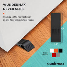 Load image into Gallery viewer, Wundermax Door Stoppers - Rubber Security Wedge for Bottom of Door on Carpet, Concrete, Tile, Linoleum &amp; Wood - Heavy Duty Door Stop - Home Improvement - 3 Pack - Red
