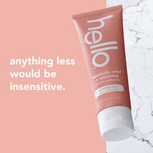 Load image into Gallery viewer, Hello Sensitivity Relief and Whitening Fluoride Toothpaste for Sensitive Teeth, Soothing Mint with Coconut Oil, Vegan, SLS Free, Gluten Free and Peroxide Free, 4.7 Ounce (Pack of 4)
