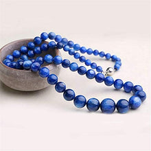 Load image into Gallery viewer, DUOVEKT Natural Blue Kyanite Necklace For Women and Men Crystal Stone 6mm-12mm Round Beads Stretch Jewelry AAAAA
